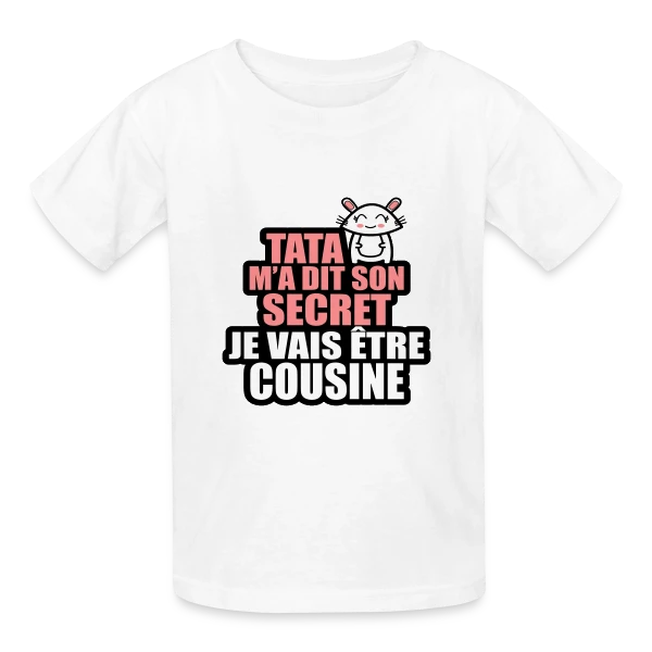 Annonce Grossesse : Tata M'a Dit Son Secret, Je Vais Être Cousine sur T-shirts Russell Enfant