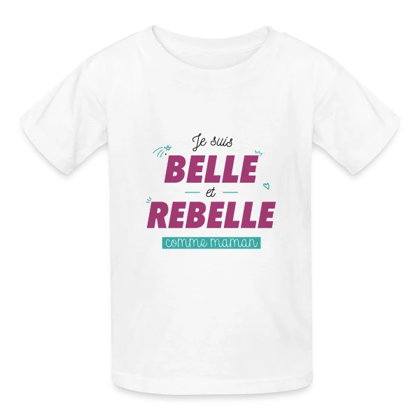 "Belle et Rebelle comme Maman" sur T-shirts Russell Enfant