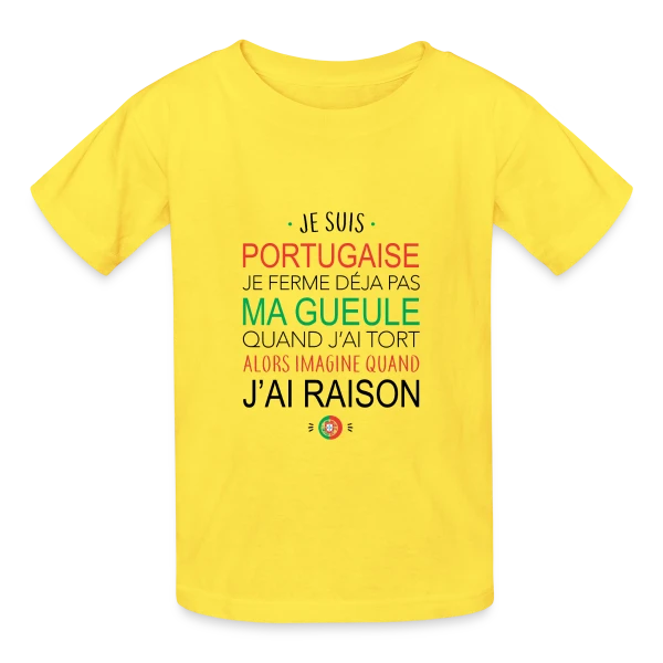 Portugaise : Ma Voix Compte, Toujours Raison ! sur T-shirts Russell Enfant