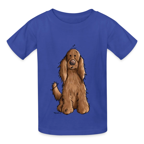 Cocker Spaniel en Position Assise - Dressage Chien sur T-shirts Russell Enfant