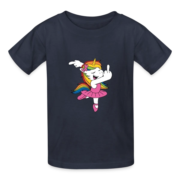 Licorne Rebelle Danseuse sur T-shirts Russell Enfant