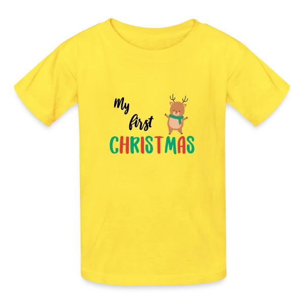 Mon Premier Noël : Design Adorable pour Bébé sur T-shirts Russell Enfant