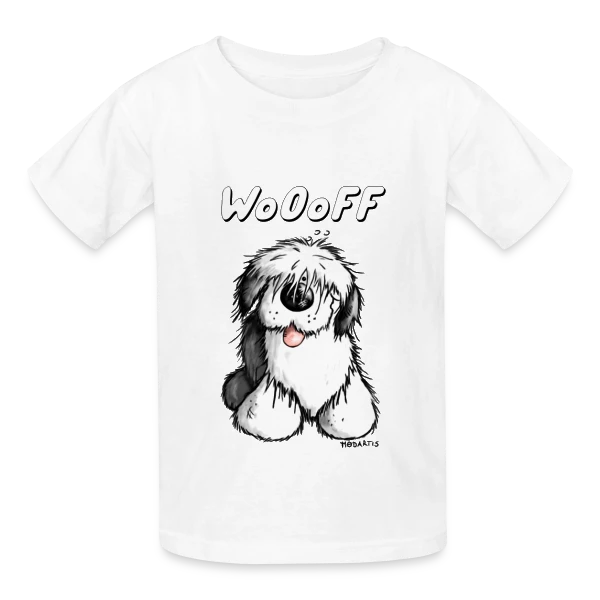 Woooff le Bobtail Rigolo sur T-shirts Russell Enfant