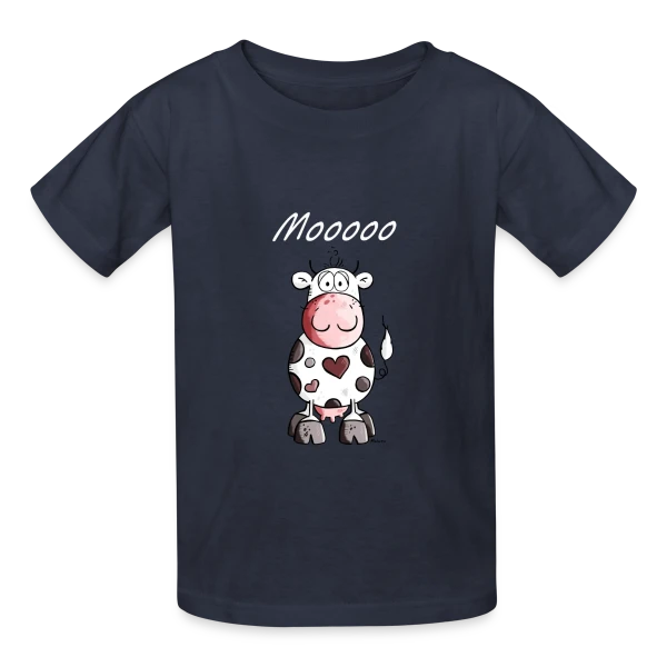 Mooo la Vache Rigolote sur T-shirts Russell Enfant