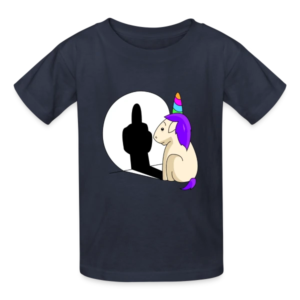Licorne Impertinente Ombre sur T-shirts Russell Enfant