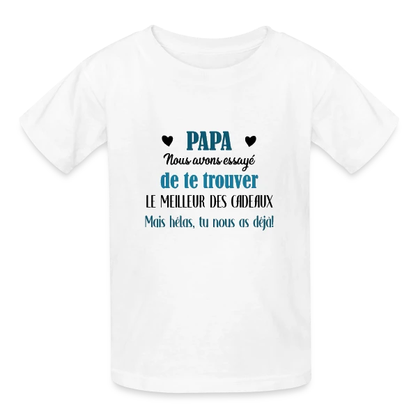 Papa, le Meilleur des Cadeaux (avec vos prénoms) sur T-shirts Russell Enfant