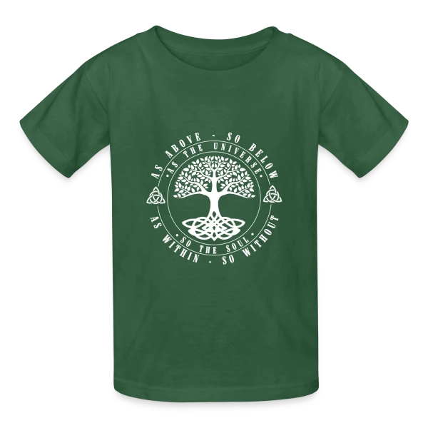 Arbre de Vie Celtique : Vie et Mort sur T-shirts Russell Enfant
