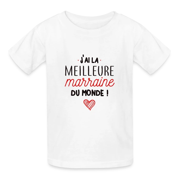 Ma Marraine, la Meilleure du Monde sur T-shirts Russell Enfant