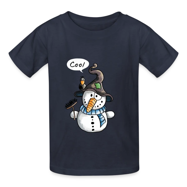 Bonhomme de Neige Rigolo - Hiver Enchanté sur T-shirts Russell Enfant