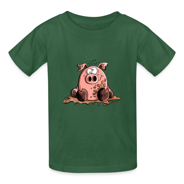 Cochon dans la boue - Animal de la ferme sur T-shirts Russell Enfant