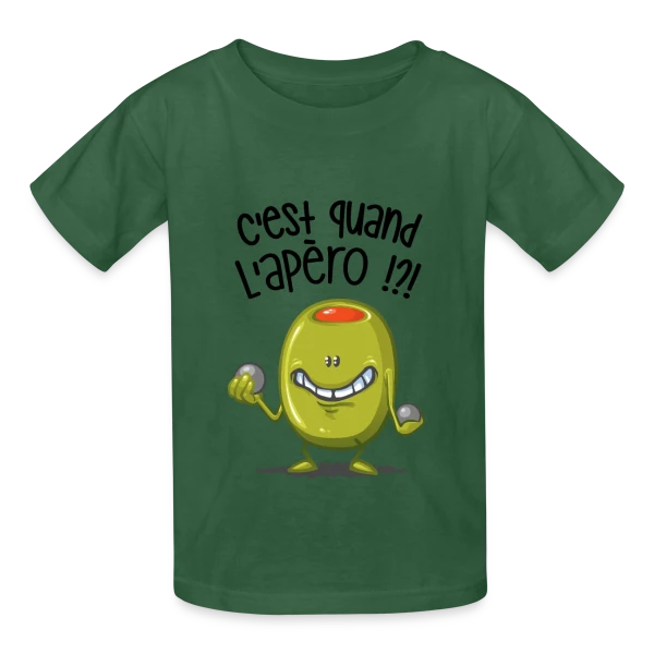 L'Apéro, c'est quand ? sur T-shirts Russell Enfant