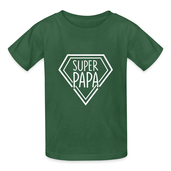 Super Papa - Idée Cadeau Noël & Fête des Pères sur T-shirts Russell Enfant