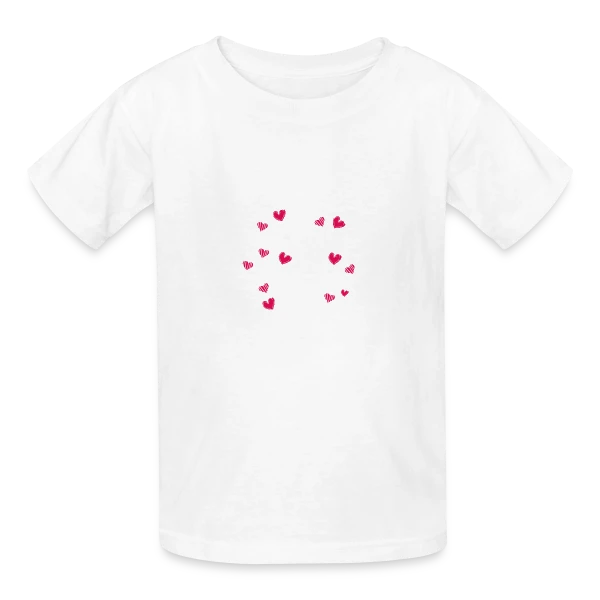 Pluie de Cœurs Rouges sur T-shirts Russell Enfant
