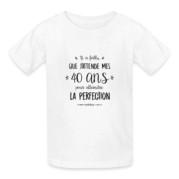40 Ans et Parfait : L'Âge de la Perfection sur T-shirts Russell Enfant
