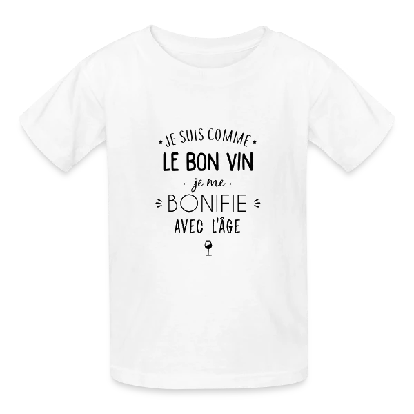 Je me bonifie avec l'âge - Millésime Humour sur T-shirts Russell Enfant