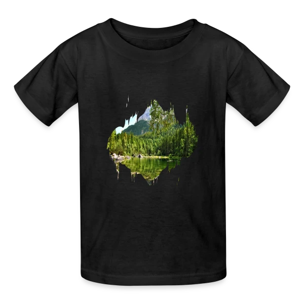 Paysage Naturel Abstrait Effet Splash sur T-shirts Russell Enfant