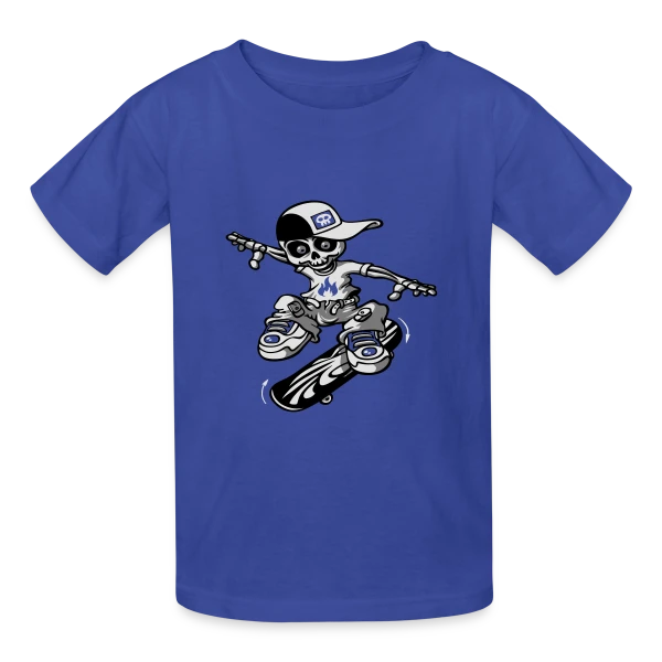 Squelette Skateur : Le Rider de l'Au-delà sur T-shirts Russell Enfant