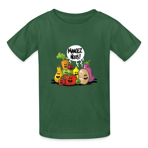 Fruits et Légumes Frais sur T-shirts Russell Enfant