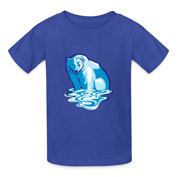 Ours Polaire en Détresse : L'Art du Réchauffement sur T-shirts Russell Enfant