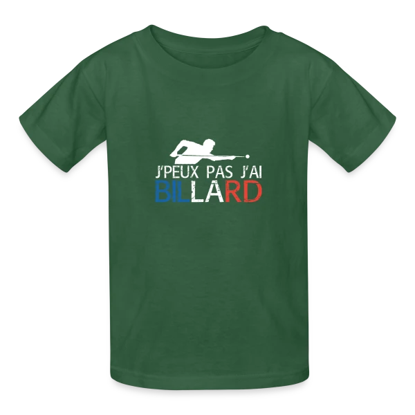 J'peux Pas, J'ai Billard ! T-shirt Humour Passion sur T-shirts Russell Enfant