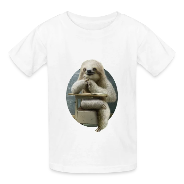 Paresseux Studieux en Classe sur T-shirts Russell Enfant
