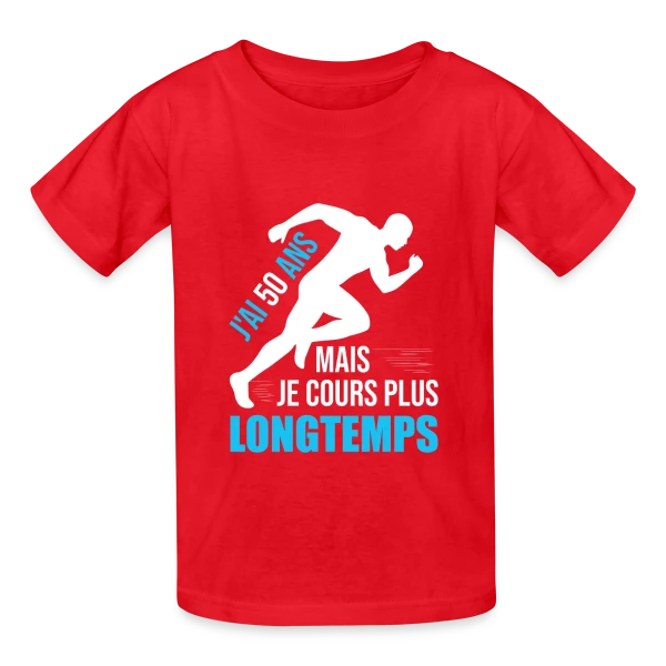 Coureur 50 Ans - Running Papa Papi Toujours en Forme sur T-shirts Russell Enfant