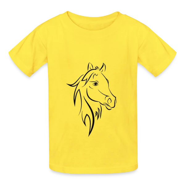Tête de Cheval Stylisée sur T-shirts Russell Enfant