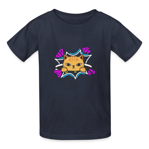 Chat Mignon Néon 90s sur T-shirts Russell Enfant