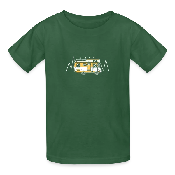 Esprit Camping et Aventure sur T-shirts Russell Enfant
