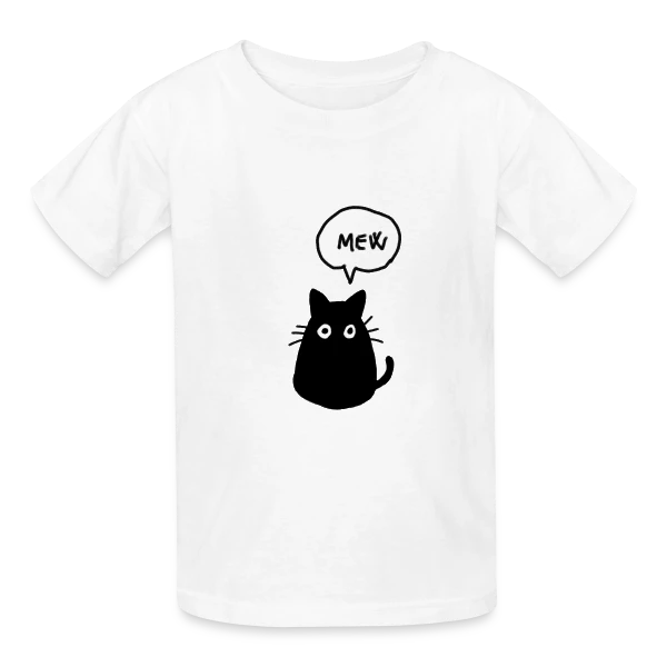 Chat Mew sur T-shirts Russell Enfant