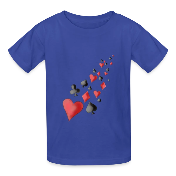 Envolée de Cartes à Jouer sur T-shirts Russell Enfant
