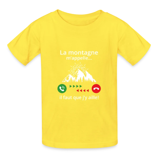La Montagne M'Appelle sur T-shirts Russell Enfant