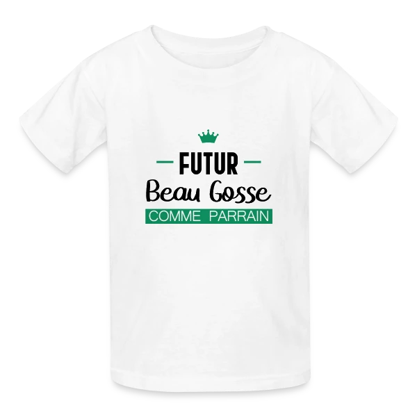 Futur Beau Gosse comme Parrain : T-shirt Humour Naissance sur T-shirts Russell Enfant