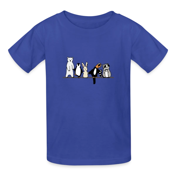 Animaux Mignons Amis sur T-shirts Russell Enfant
