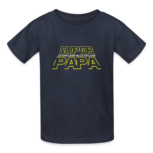 Super Papa Galactique - La Force est en lui sur T-shirts Russell Enfant