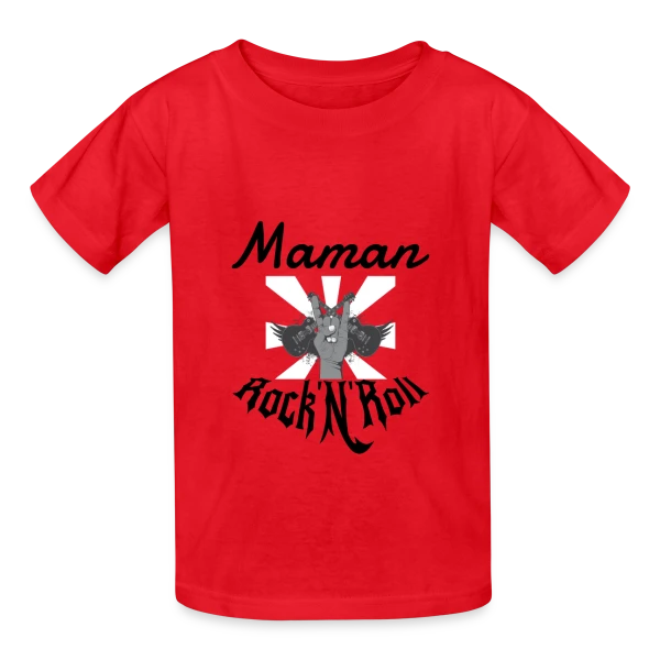 Maman Rock'N'Roll sur T-shirts Russell Enfant