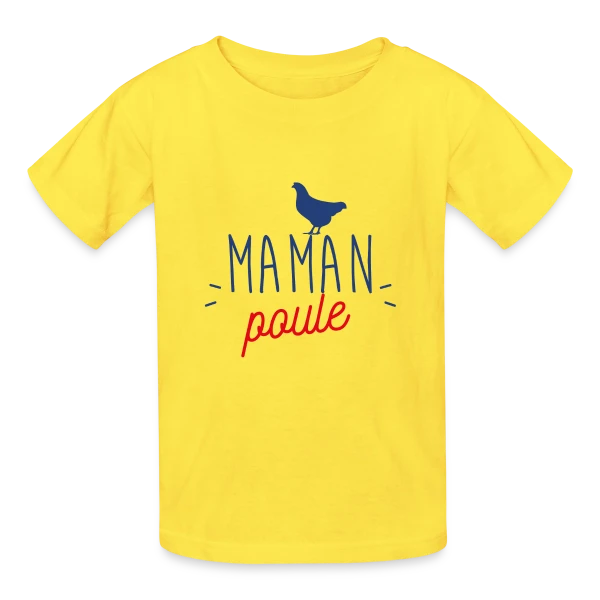 Maman Poule : L'Amour Protecteur d'une Mère sur T-shirts Russell Enfant