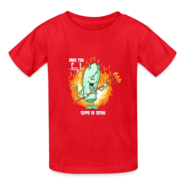 Suppo de Satan : Humour Noir et Subtil sur T-shirts Russell Enfant