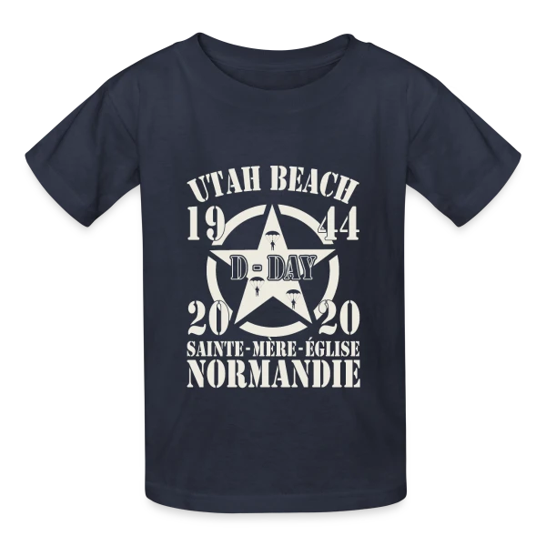 D-Day Normandie 1944 - Hommage Utah Beach sur T-shirts Russell Enfant