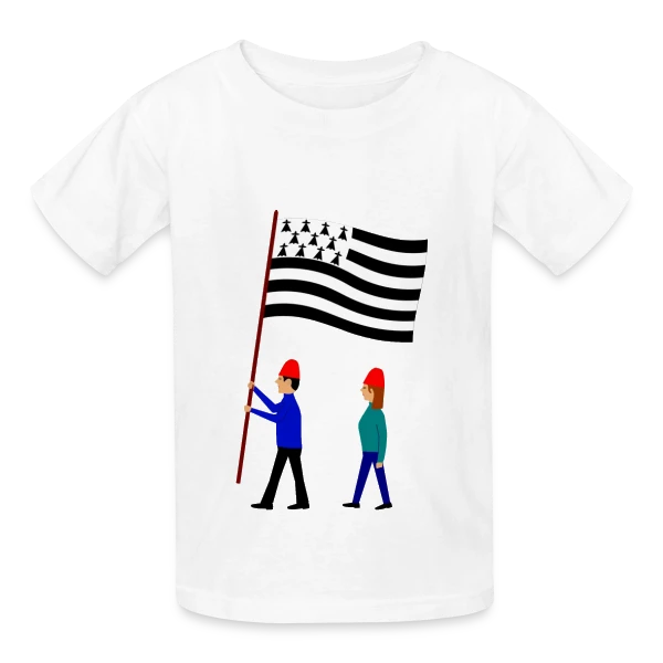 Fierté Bretonne en Drapeaux sur T-shirts Russell Enfant