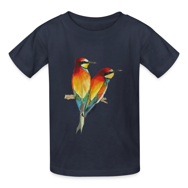 Guêpiers d'Europe Colorés sur T-shirts Russell Enfant
