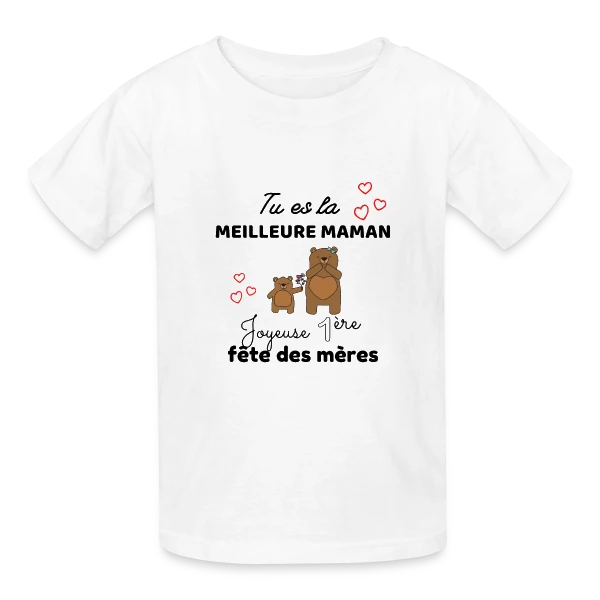 Bébé Ma Première Fête des Mères : Meilleure Maman Ours sur T-shirts Russell Enfant