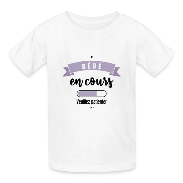 Bébé en Cours : Annonce Humoristique & Originale sur T-shirts Russell Enfant