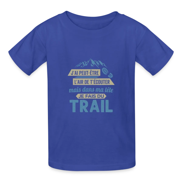 Dans ma Tête, je Fais du Trail Running sur T-shirts Russell Enfant
