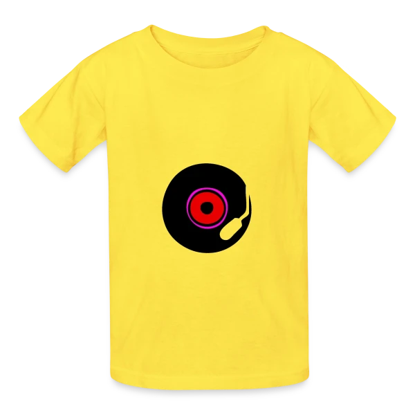 Disque Vinyle Old School 80s sur T-shirts Russell Enfant