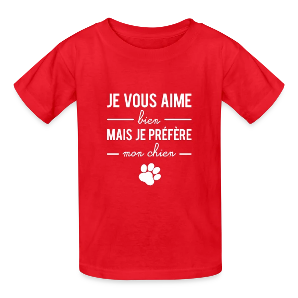 Je Préfère Mon Chien sur T-shirts Russell Enfant