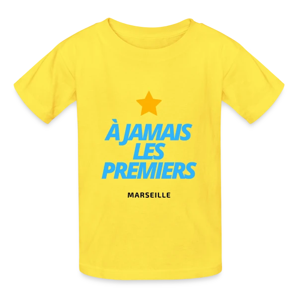 OM À Jamais Les Premiers (Bleu) sur T-shirts Russell Enfant