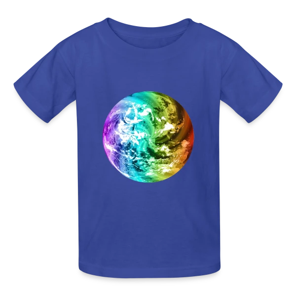 Globe Terre Arc-en-ciel sur T-shirts Russell Enfant