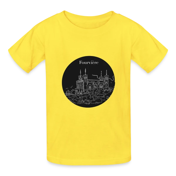 Basilique Fourvière Nuit sur T-shirts Russell Enfant
