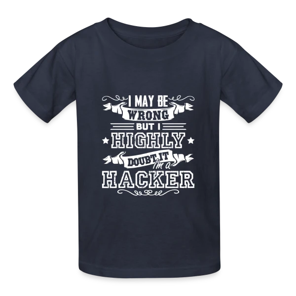 Je Suis un Hacker sur T-shirts Russell Enfant